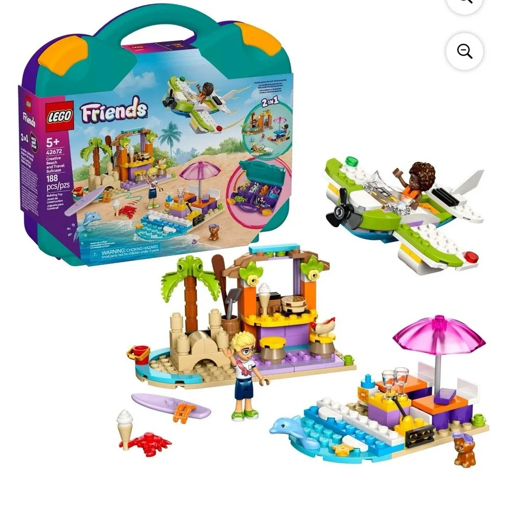 LEGO Friends Creative Beach and Travel Suitcase Pretend Play Building Set 42672